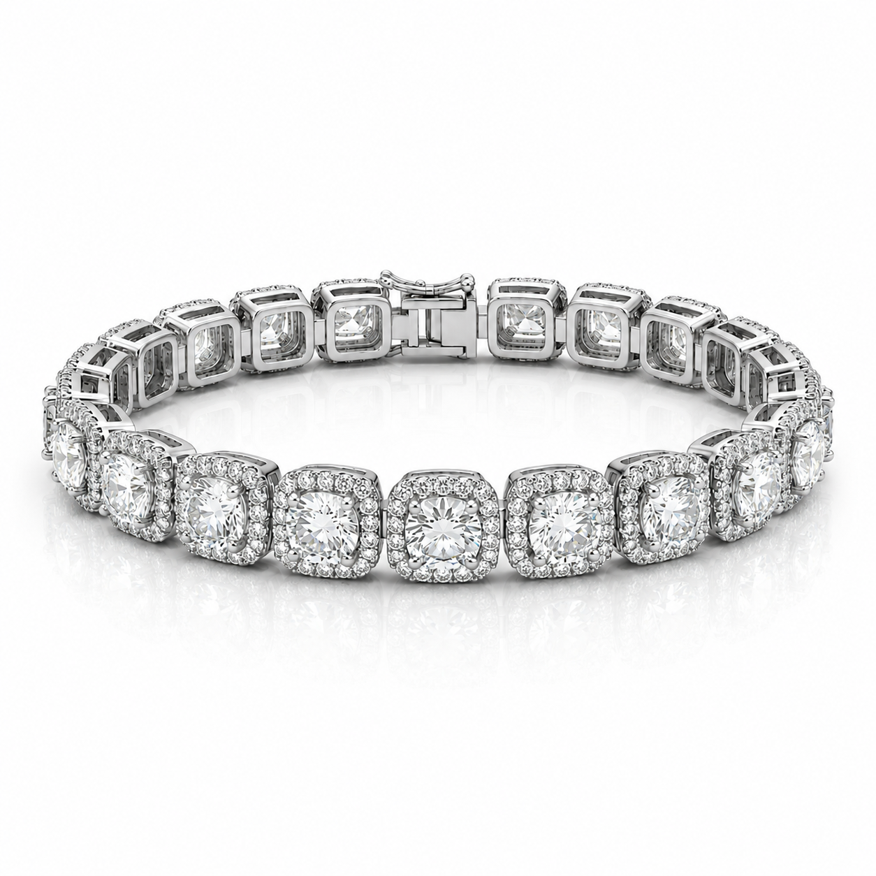 6mm Moissanite Cluster Tennis Bracelet S925