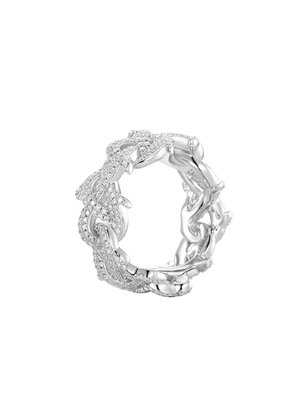 Moissanite Spike Cuban Ring S925