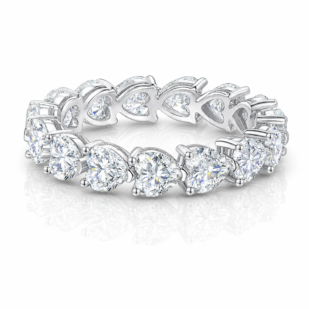 Moissanite Heart Cuts Ring S925