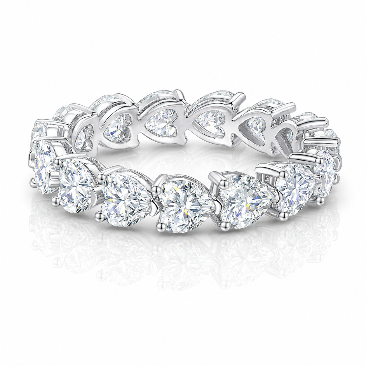 Moissanite Heart Cuts Ring S925