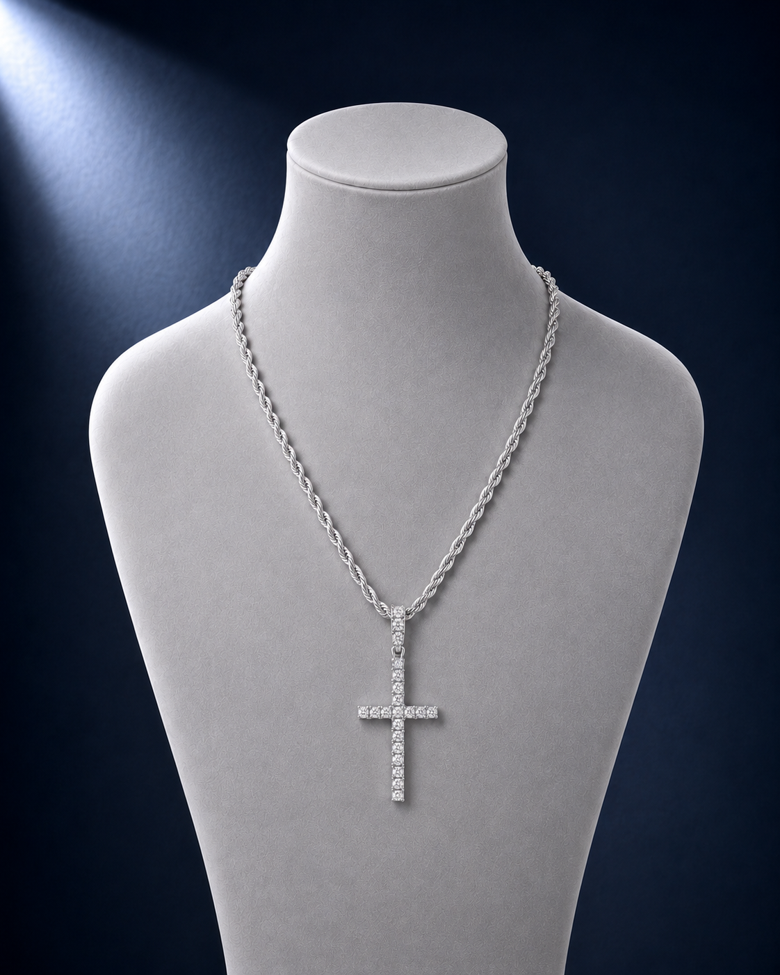 Moissanite Pave Cross Pendant S925