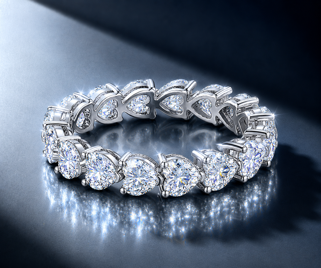 Moissanite Heart Cuts Ring S925