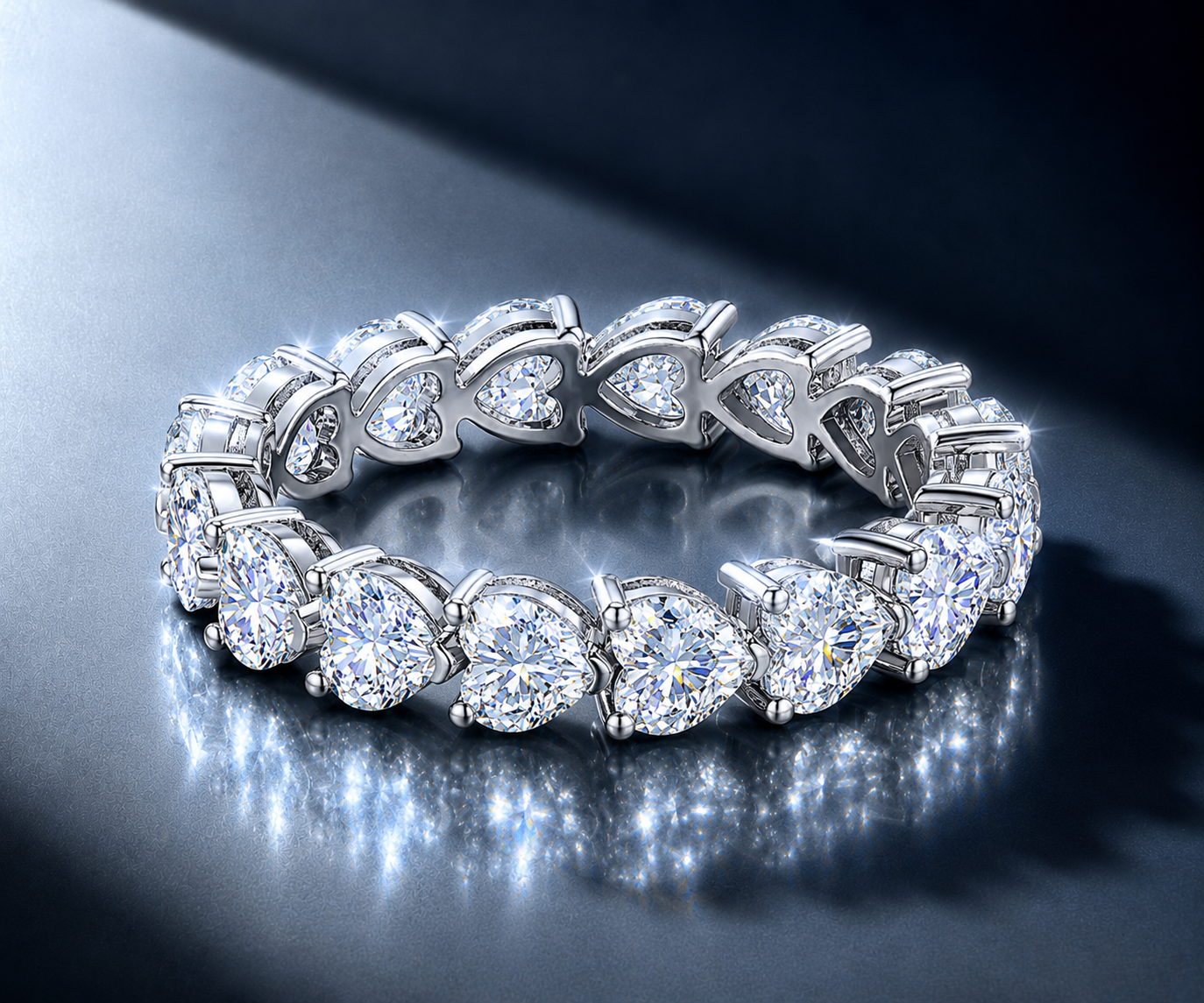 Moissanite Heart Cuts Ring S925