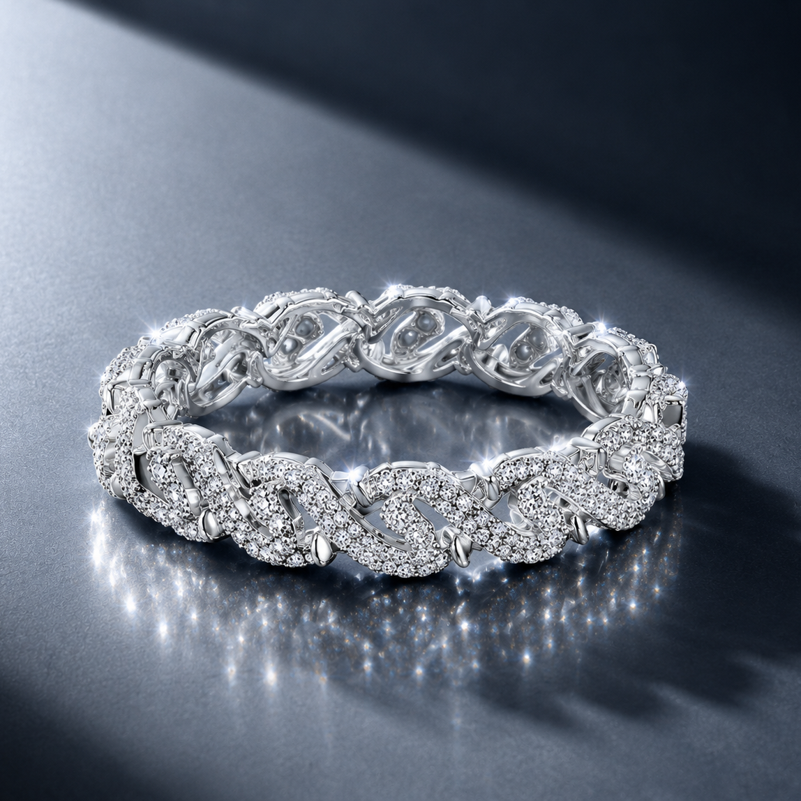 Moissanite Spike Cuban Ring S925