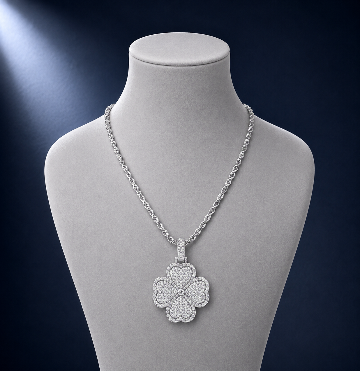 Moissanite Clover Pendant S925