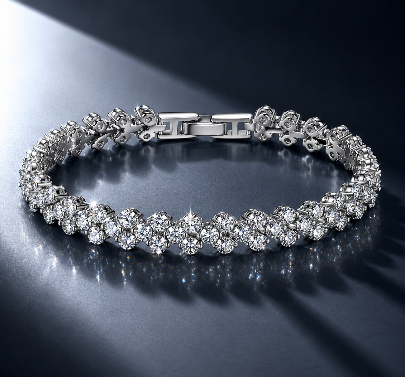 Moissanite Heart-Cut Tennis Bracelet S925