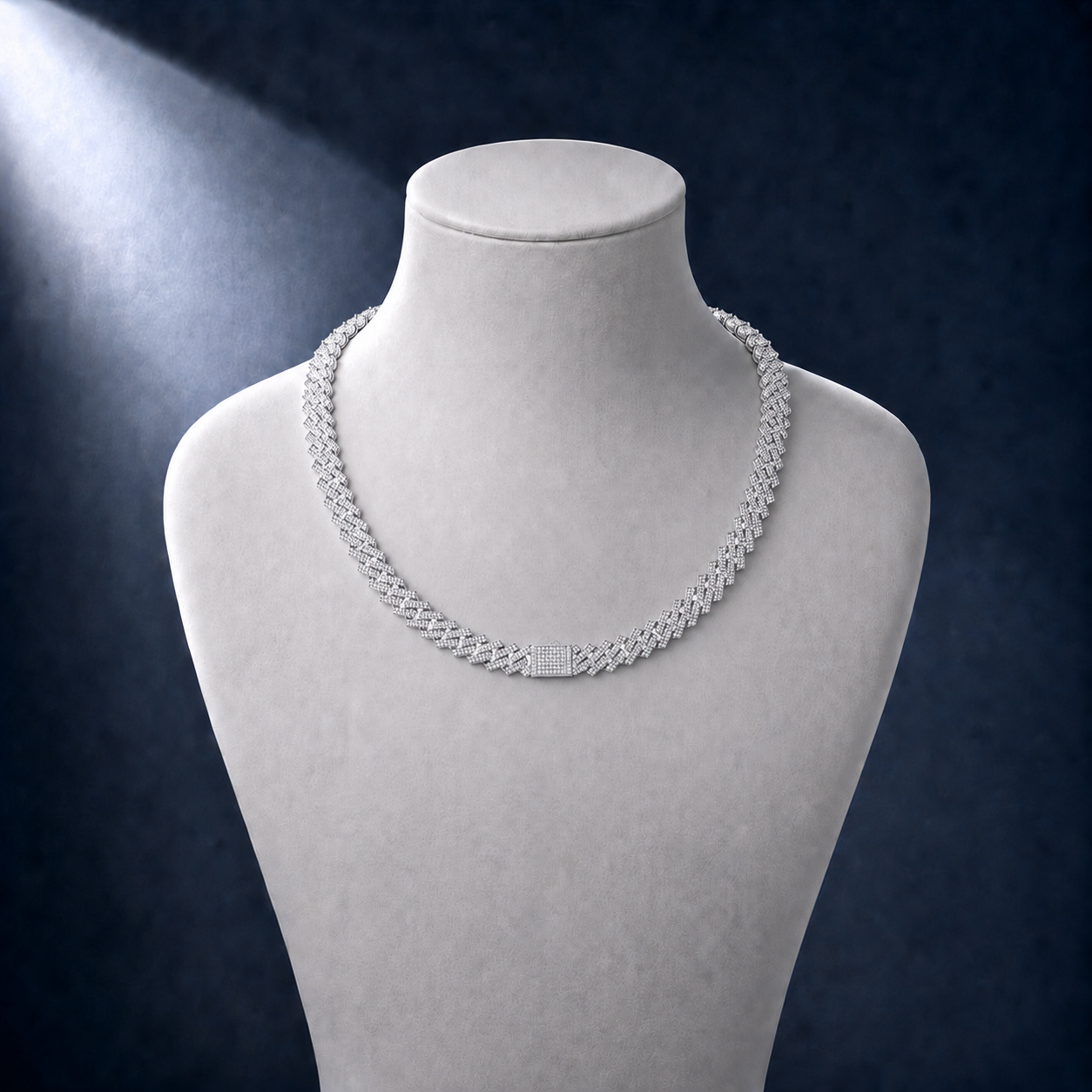 925 Silver Moissanite 14mm Cuban Link Chain