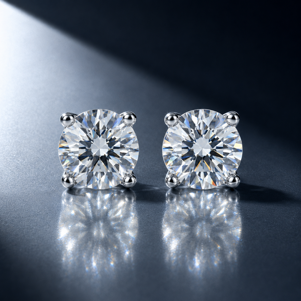 Moissanite Round Stud Earrings S925
