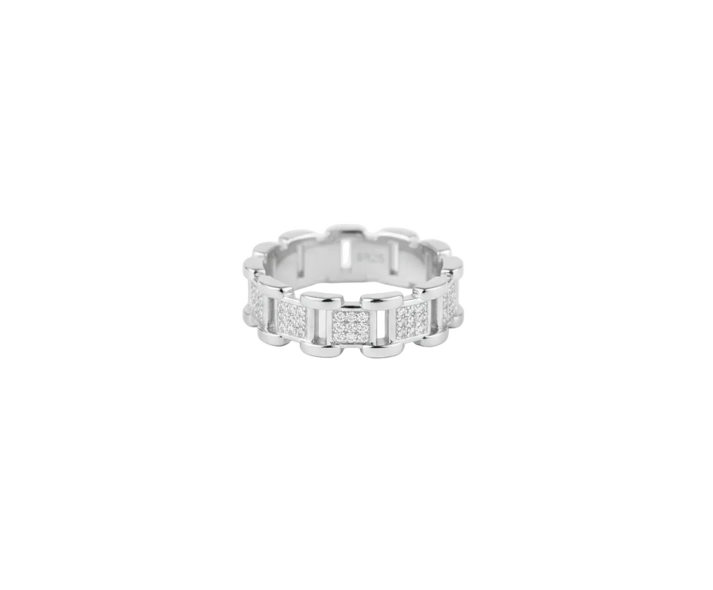 Moissanite Pavé Link Ring S925
