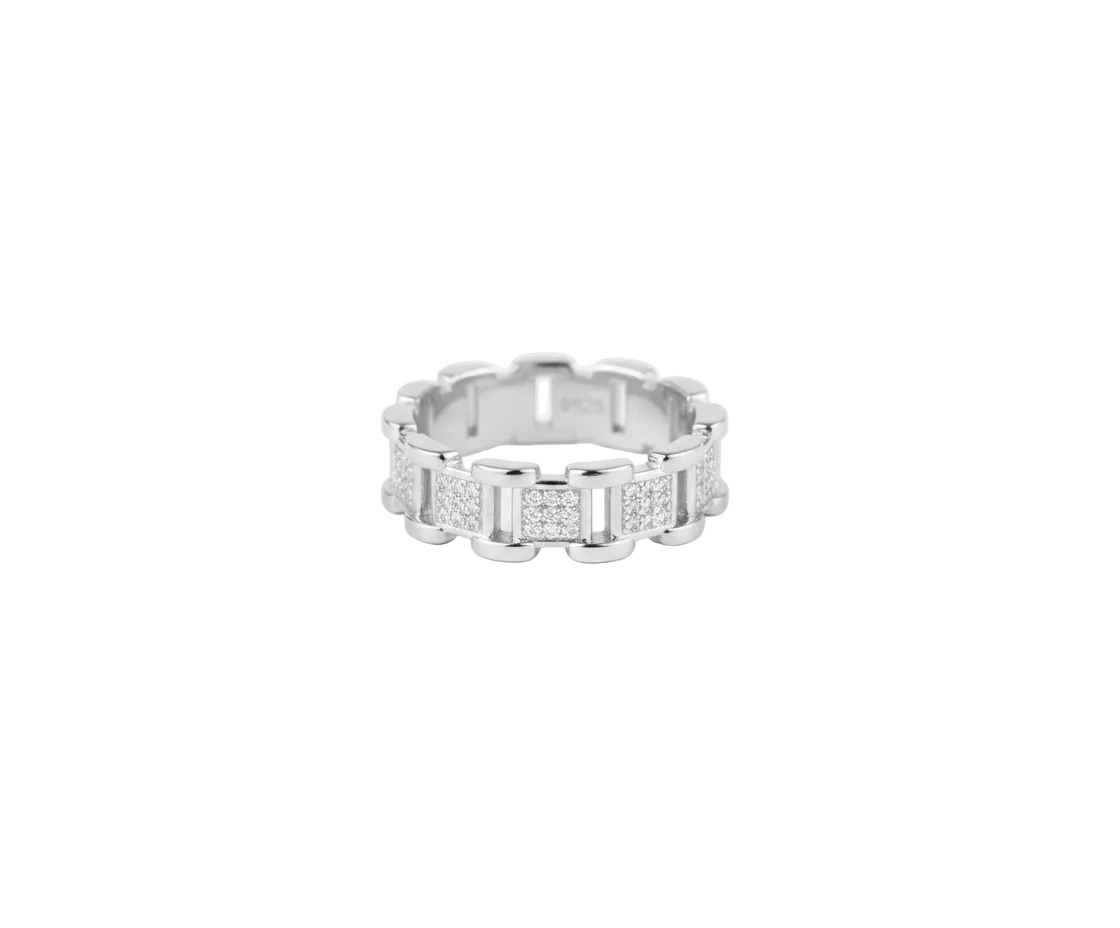 Moissanite Pavé Link Ring S925