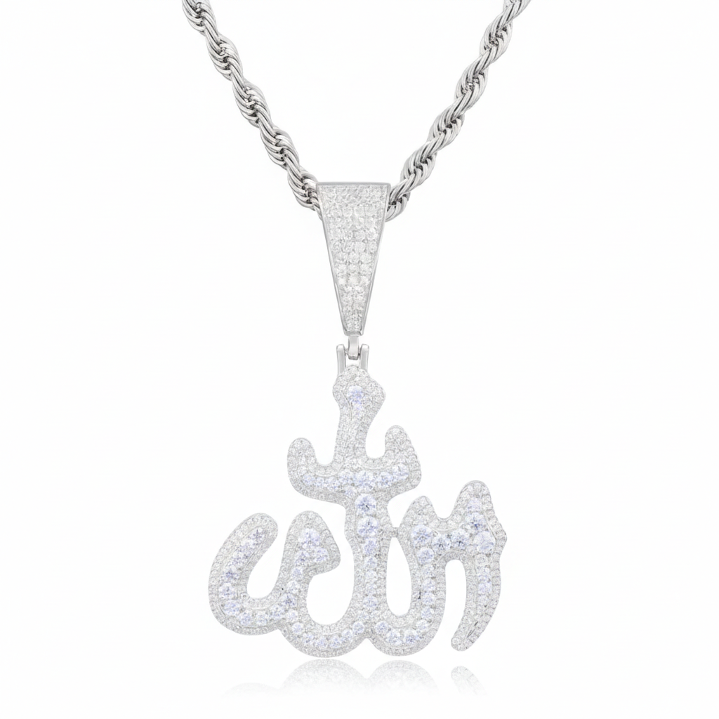 Moissanite Allah Pendant S925