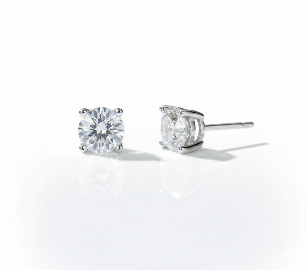 Moissanite Round Stud Earrings S925