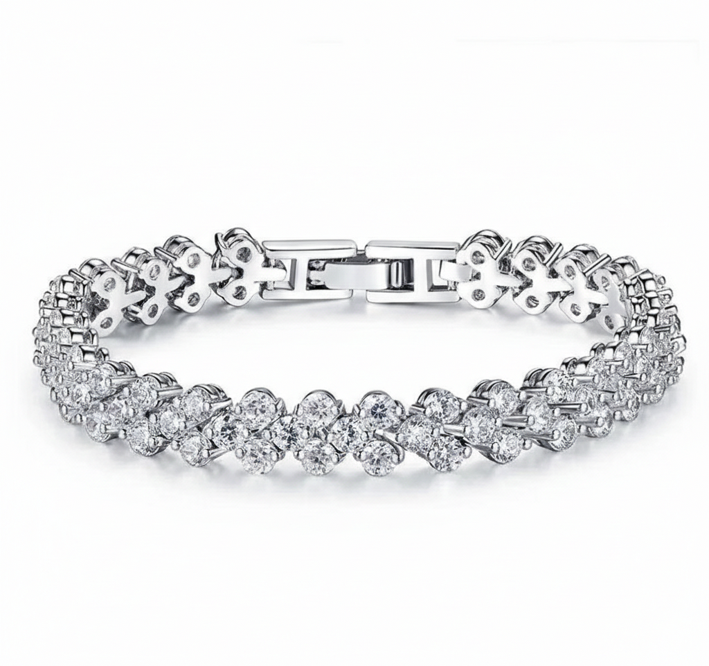 Moissanite Heart-Cut Tennis Bracelet S925