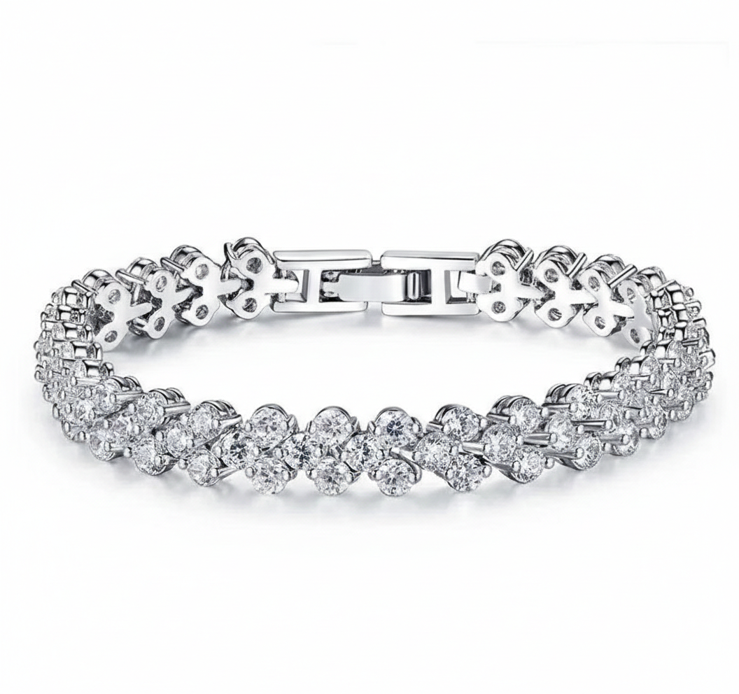 Moissanite Heart-Cut Tennis Bracelet S925