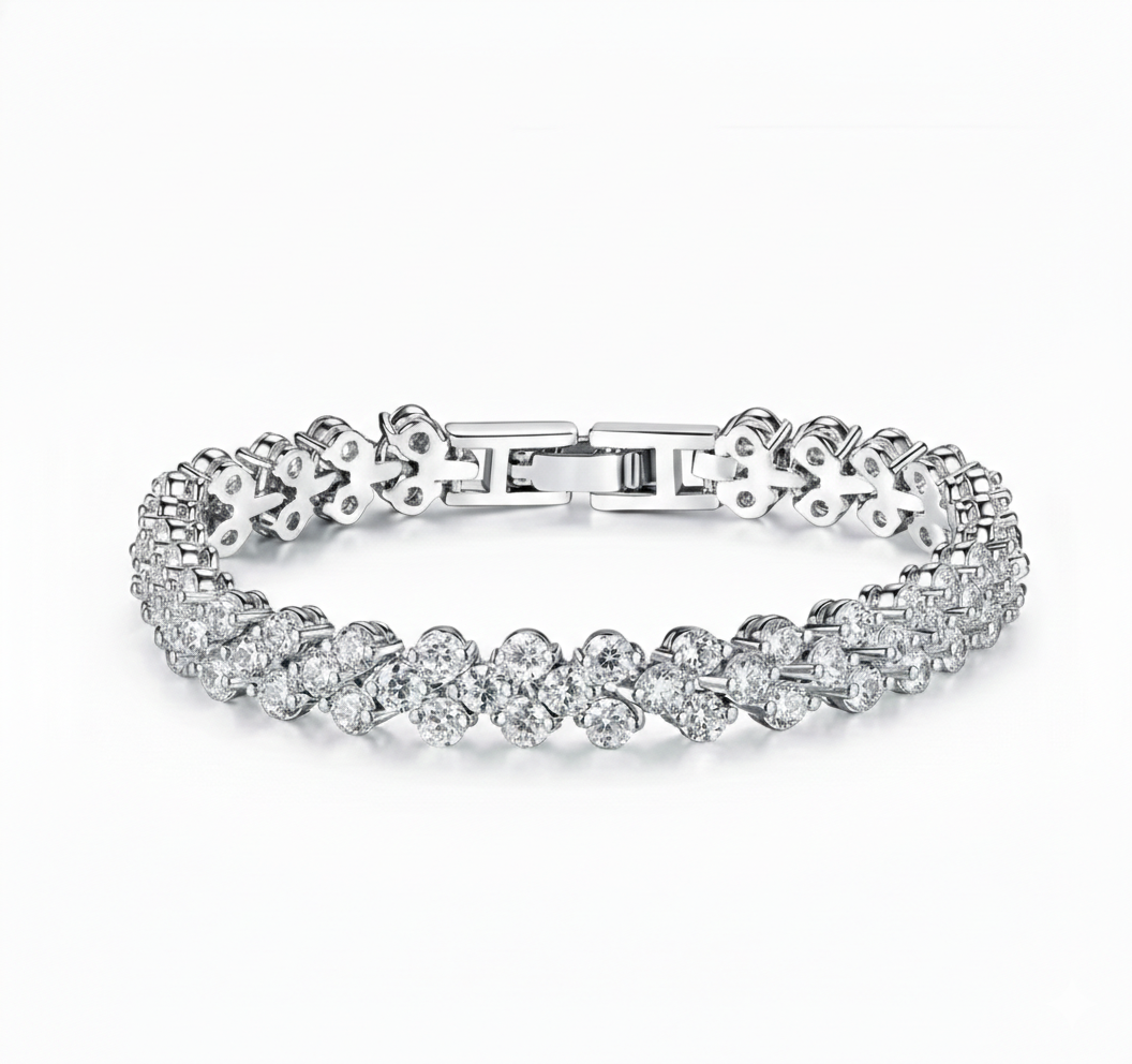 Moissanite Heart-Cut Tennis Bracelet S925