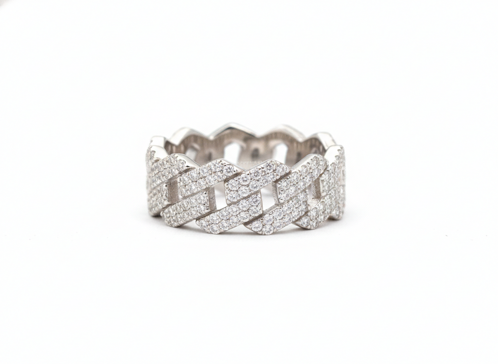 Iced Cuban Link Ring S925