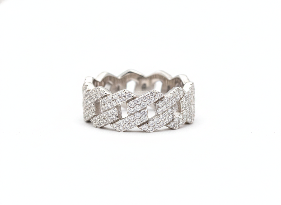 Iced Cuban Link Ring S925