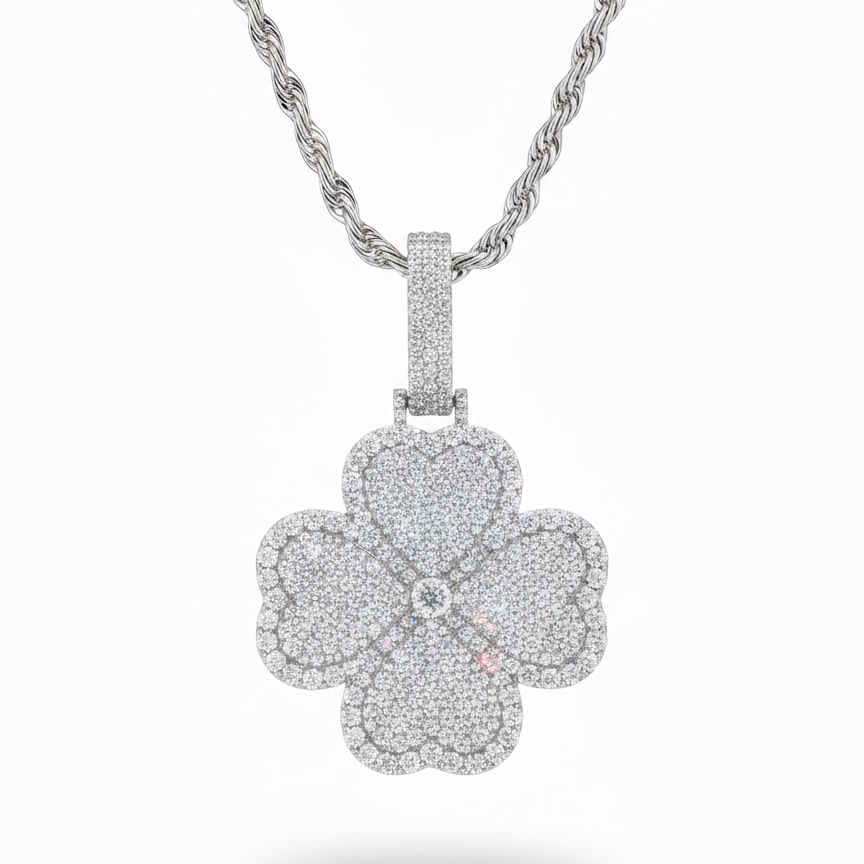 Moissanite Clover Pendant S925