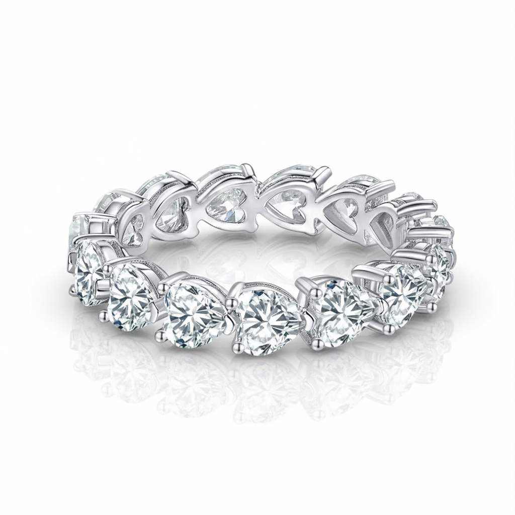 Moissanite Heart Cuts Ring S925