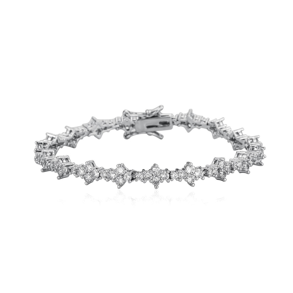 4mm Mini Cross Station Tennis Bracelet S925