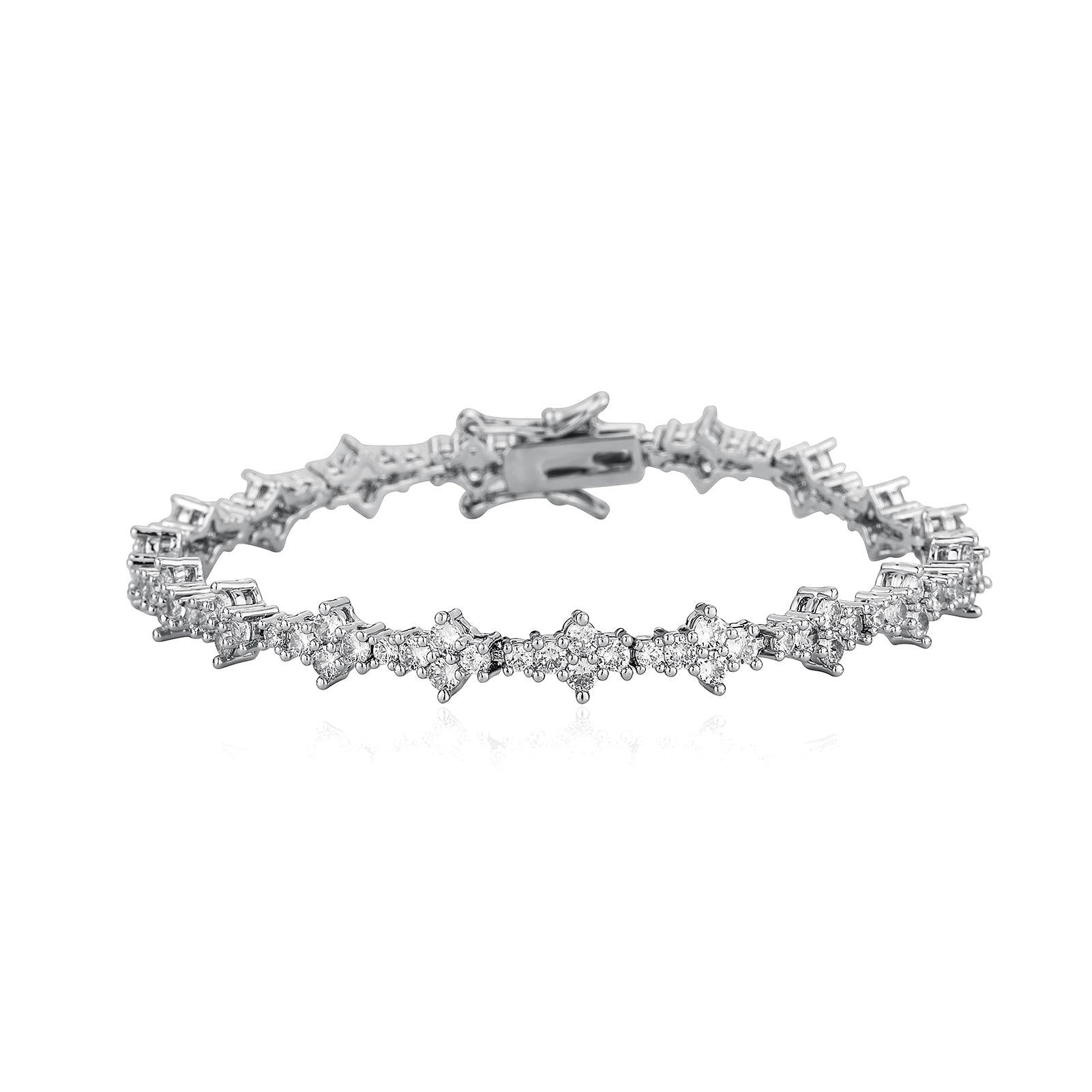 4mm Mini Cross Station Tennis Bracelet S925