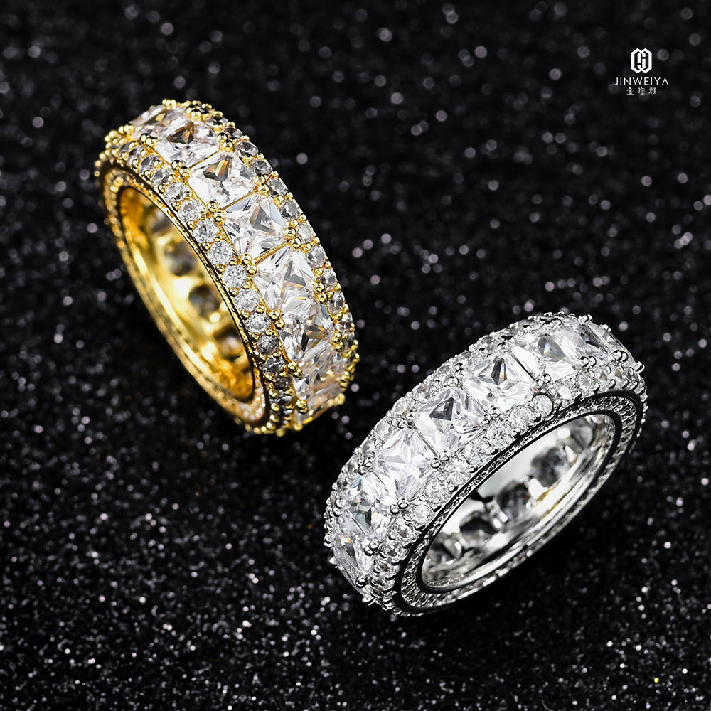 Moissanite Princess-Cut Double Halo S925