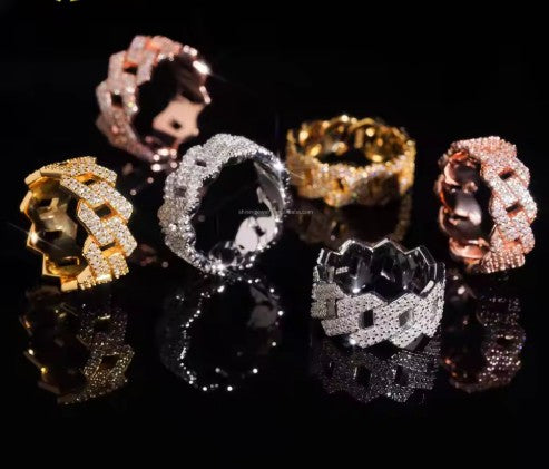 Iced Cuban Link Ring S925
