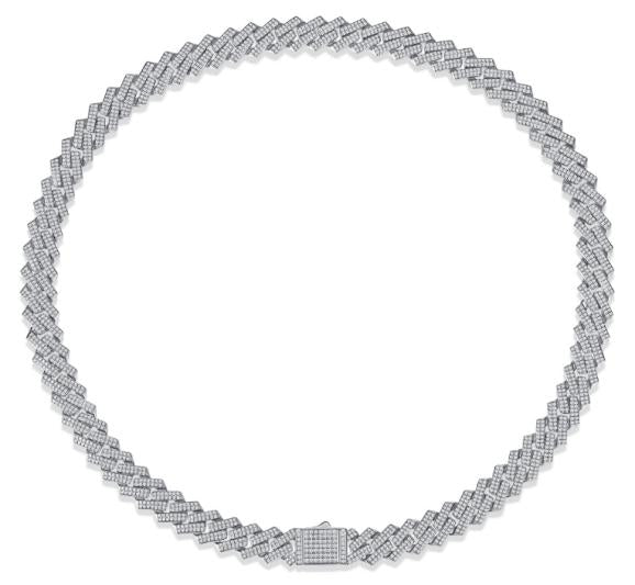 925 Silver Moissanite 14mm Cuban Link Chain