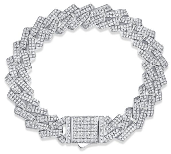 925 Silver Moissanite Cuban Link Bracelet | MYL15191