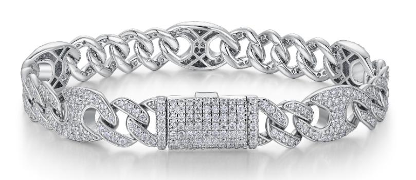 925 Silver Moissanite Cuban Link Bracelet | MYL15192