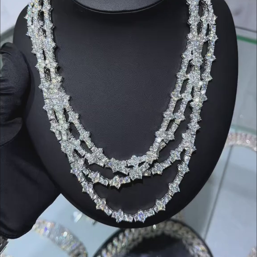 Moissanite Cross Star Tennis Chain