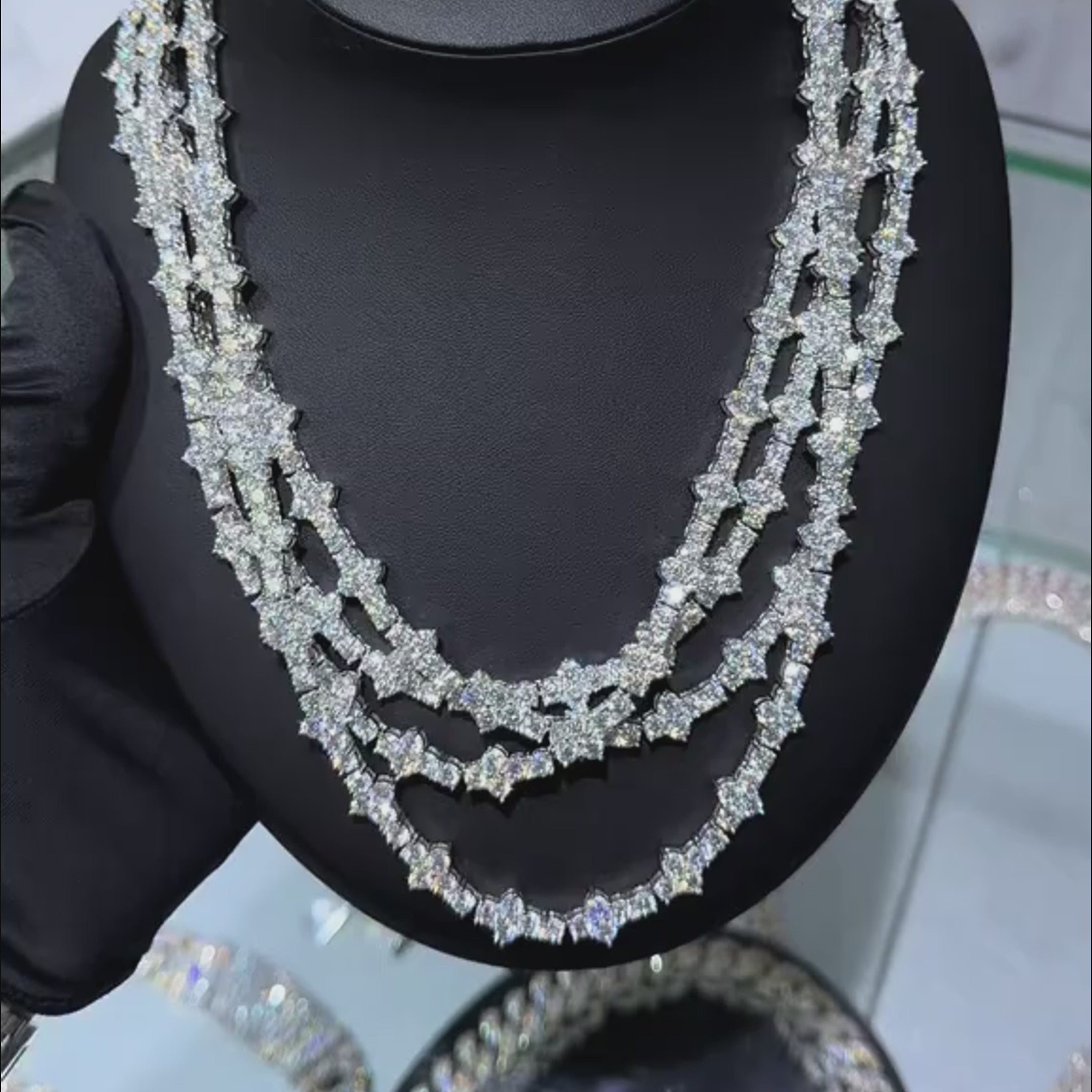 Moissanite Cross Star Tennis Chain