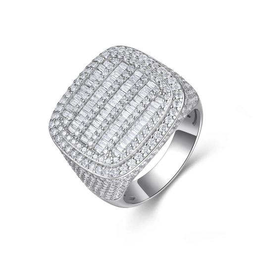 925 Silver Moissanite Hip Hop Ring | MYR15526