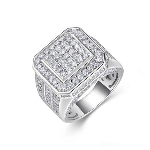 925 Silver Moissanite Hip Hop Ring | MYR15549