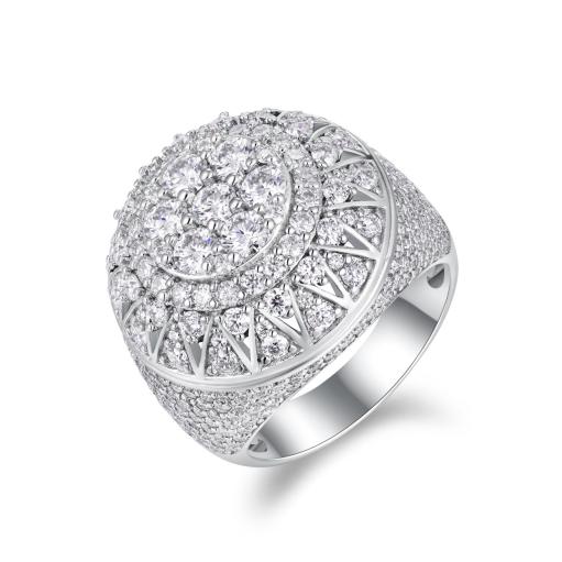 925 Silver Moissanite Hip Hop Ring | MYR15343