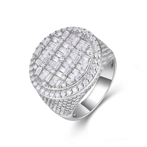 925 Silver Moissanite Hip Hop Ring | MYR15525