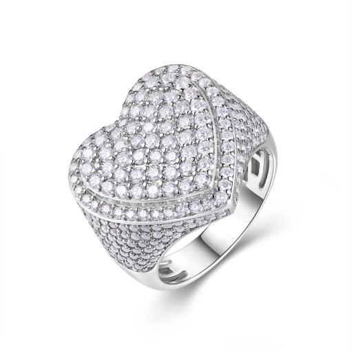 Moissanite Pavé Heart Ring S925