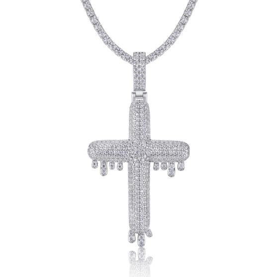 925 Silver Moissanite Cross Pendant | MYP15542