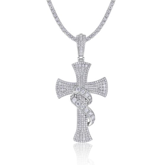 925 Silver Moissanite Cross Pendant | MYP15505