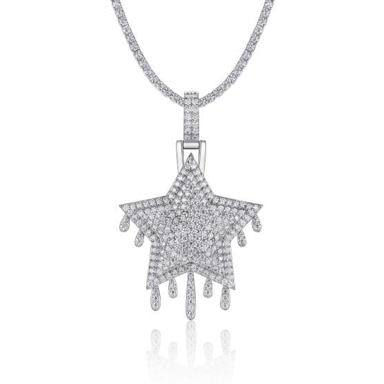 925 Silver Moissanite Hamsa Pendant | MYP15439