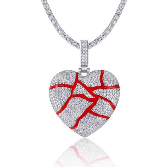 925 Silver Moissanite Heart Pendant | MYP15394