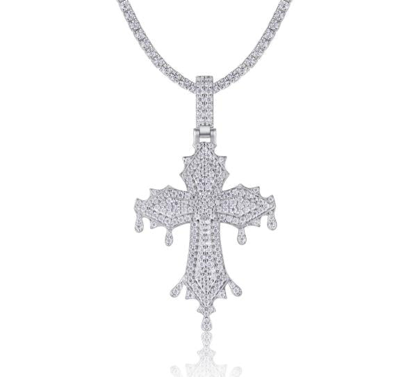 925 Silver Moissanite Cross Pendant | MYP15541