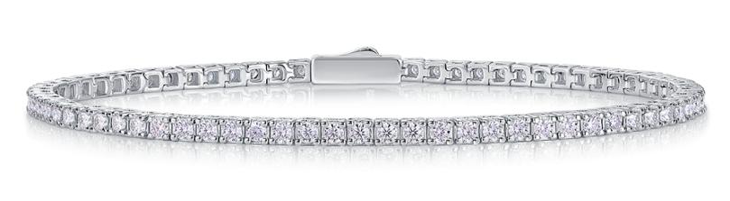 925 Silver Moissanite 2mm Tennis Bracelet