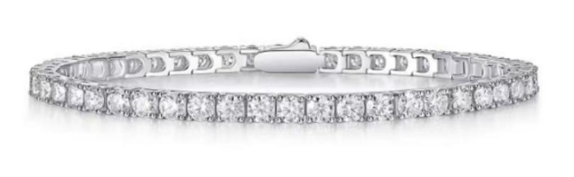 925 Silver Moissanite 4mm Tennis Bracelet